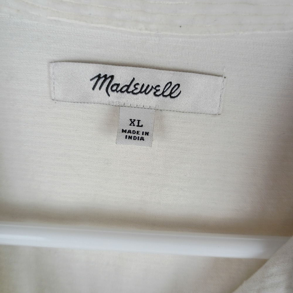 Madewell Women's Cream Corduroy Shirt Jacket XL Cotton Button Down Shacket - Picture 3 of 7